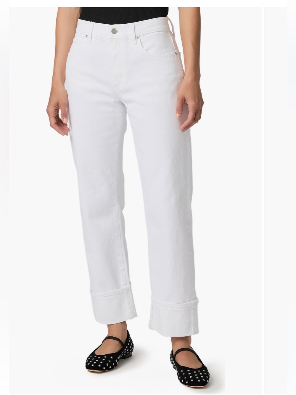 NEW NWT - Paige Morgan cuffed ankle crop jean white - 27
